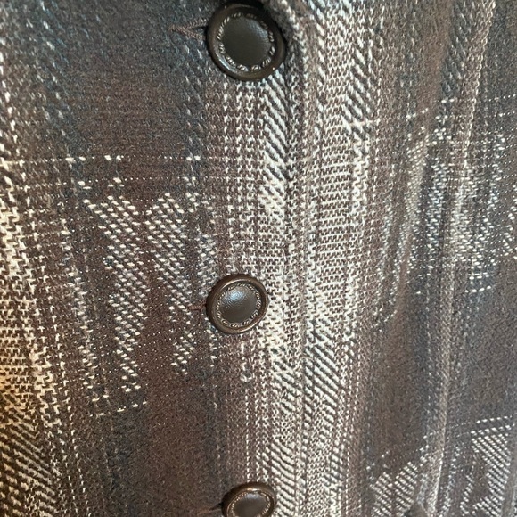 NORTHERN Reflections Jacket Wool Tweed Coat Brown Neutral Warm Button Up Large - Picture 14 of 15